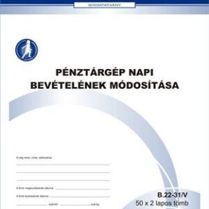 Pénztárgép napi bevételének módosítása